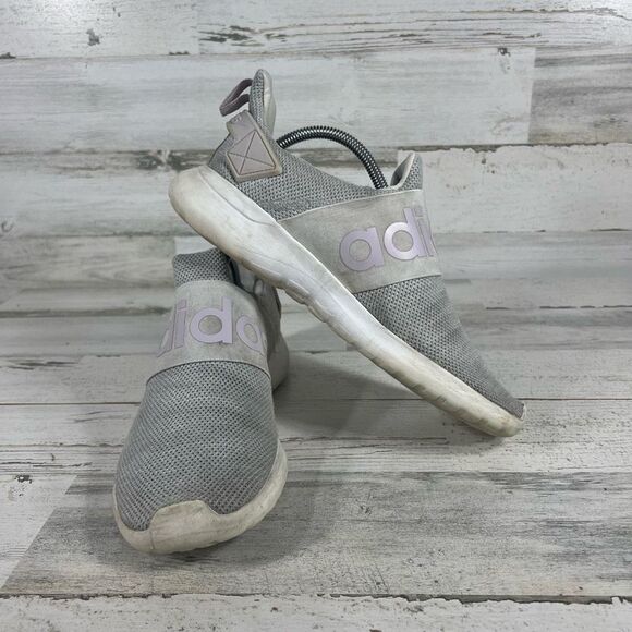 Adidas Women's Running Sneaker Shoes Lite Racer Slip On Gray Silver‎ Size 10 - Picture 6 of 8